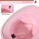 Willheoy Kids Cowboy Hat for Boys Girls Western Cowgirl Hat with Buckle Belt Wide Brim Fedora Hat Dress Up Costume