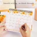 Desk Calendar 2026-2027, Small Desktop Calendar 6.8" x 8"with Floral Design, 18-Month Flip Calendar with Daily Blocks for Teacher, Office & Home, Bonus Stickers