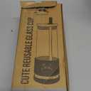 Pandaloo Glass Cups With Lids and Straws -20 Fl Oz- Perfect Size Iced Coffee Cup - Smoothie Cup With Bamboo Lid and On the go Lid (Creamy Mushroom, 1 Count (Pack of 1)