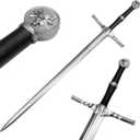 Full Size Medieval Foam Practice Sword Prop for Cosplay LARP Costume Halloween Wild Hunt