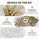 Brass Lamp Hardware - Threaded Pipe Rods & Assortment Including 10" Pipe Nipples, Washers & Locknuts