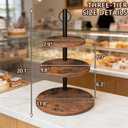 Cupcake Stand, 2 Pack Rustic Wood Cake Stand, 3 Tier Cupcake Tower Round Tiered Tray Stand for Dessert Table Display, Industrial Wooden Serving Stand Wedding, Graduation and Baby Shower
