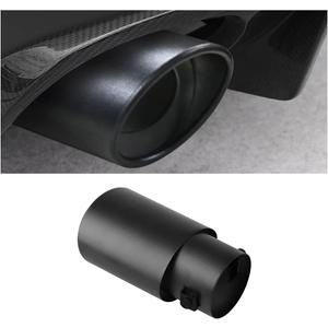 Stainless Steel Car Exhaust Tip, 2.5" to 3.3" Adjustable Chrome-Plated Finish Exhaust Tailpipe, Car Exhaust Pipe Modification Tail Throat Tail Pipe, Fit for Most Cars (Straight, Black)