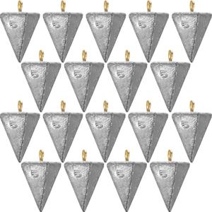 Shimeyao 18 Pieces Pyramid Sinkers Fishing Weights Triangle Fishing Sinkers Rig Pyramid Sinker for Ocean Saltwater Surf Bass Casting Gear Tackle (5 oz)