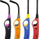 4 Pack Candle Lighter Long Lighters, Refillable Butane Lighters for Candle Camping Fireplace Party BBQ Grill (No Fuel)