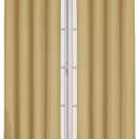 Solid Luxor 54-Inch Wide x 84-Inch Long, 100-Percent Cotton, Heavyweight Room Darkening Window Curtain, Beige