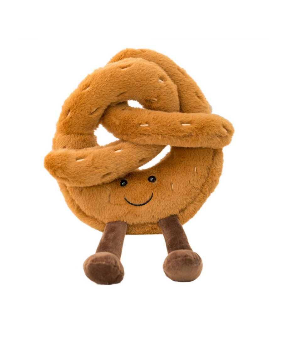 LAARNT 18CM Creative Simulation Pretzel Pillow Plush Toy Simulation Snacks Pillow Appease Doll Valentine's Day Gift(1 Piece)