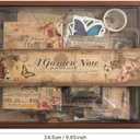 icceemee Scrapbooking Supplies Kit, Brown Garden Scrapbooking Kit for Bullet Junk Journaling, Stationery, A6 Grid Notebook, Flower DIY Journaling Supplies, Birthday Craft Gift for Teen Girls