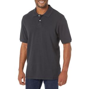 Amazon Essentials Men's Regular-Fit Cotton Pique Polo Shirt (Large, Black)