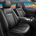 Fit Maverick Car Seat Covers for Ford Maverick 2022-2024 2025 2026-Upgraded Premium Waterproof & Breathable Leather, Airbag Compatible, All-Weather Seat Cushion Protector (Full Set, Black)