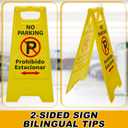 Pack of 6 Two Sided No Parking Signs Outdoor Folding Floor Sign for No Parking Plastic Self Standing No Parking Sign for Restaurants Business Lots