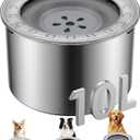 Heouvo 2.6 Gallon Large Dog Water Bowl No Spill,Anti Digging Lid & Rubber Bottom Spill Proof Dog Bowl, Anti Splash Mess Dripless Slow Drinking Stainless Steel Water for Sloppy Messy Drinkers Car