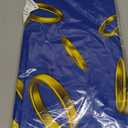 3-Pack Blue & Gold Ring Print Plastic Tablecloths - 108"x54" Video Game Theme Table Cover Party Decor - Birthday Celebration Supplies