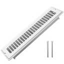 Floor Regsiter 2x12, 1 Pack Floor Vents with 2 Pack Screws for Quick-Fit, White Vent Covers for Home Floor & Wall, Heavy Duty Metal Face & Air Supply Lever for Quiet Adjustable Return Air Grilles