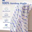 hahaland Muslin Swaddle Blankets Bamboo - 3-Pack, 1 Large (47" x 47") & 2 Standard (38" x 40") - Breathable Silky Soft Receiving Blankets Swaddles for Newborns Baby Boy Gifts Newborn Essentials, Blue
