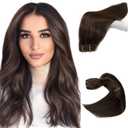 Sew in Hair Extensions Real Human Hair Weft Hair Extensions 22 Inch Ombre Ash Brown to Ash Blonde Balayage Blonde Highlights Hair Wefts 120G Real Human Hair Wefts Weave Bundles for Women 