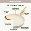GreenPan Hard Anodized Healthy Ceramic Nonstick 8" and 10" Frying Pan Skillet Set, Gold Handle, PFAS-Free, Dishwasher Safe, Oven Safe, Taupe