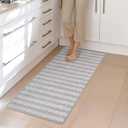 Kitchen Rugs Non Slip Washable: Area Rug Absorbent Runner Comfort Cushioned Rug for Sink Mats for Kitchen Front of Sink, Runner Carpet for Home, Sink, Laundry(Grey17''*47'')