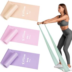 Resistance Bands for Working Out, Exercise Bands, Resistance Band for Physical Therapy, Stretch Bands for Pilates, Rehab, Stretch, Strength Training and Yoga Starter Set (Pink)