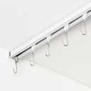 Curtain Track, Ceiling Curtain Track for Room Divider, Ceiling Mount Rail Set with Roller Hooks, White, 3ft - 6ft (3ft - 6ft, White)