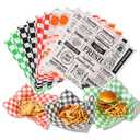 Fit Meal Prep 250 Mixed Color 12x12" Dry Waxed Deli Paper Sheets, Grease-Proof & Waterproof, Perfect for Food Basket, Picnic, Barbecue, Restaurants