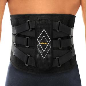 2 x Back Brace for Lower Back Pain Women Men - 10x Maximum Compression and Adjustable - Lumbar Support Belt with 3D Pad - Ergonomic and Breathable 3D Material - for Herniated Disc,Sciatica (XL)