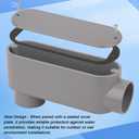 2Pack 1-1/2Inch Rigid PVC Conduit Body Type LB 1.50IN Slip x Slip PVC Conduit Bodies LB Type with Cover and Gasket, Gray