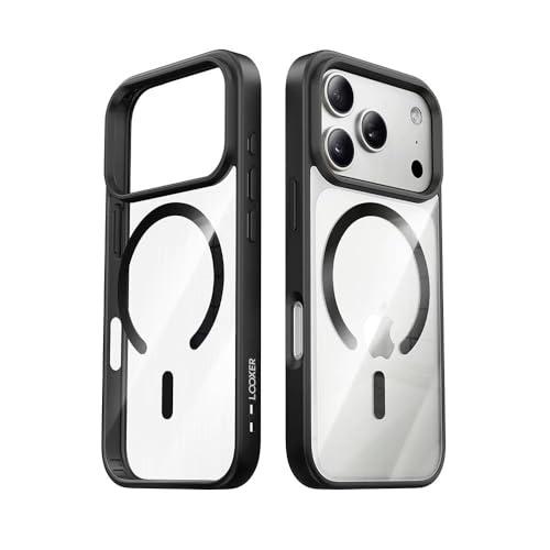 LOOXER® CrystalEdge Clear Case for iPhone 17 Pro Max (6.9”) | Ultra-Clear Anti-Yellowing MagSafe Cover with Shockproof Protection + Premium Screen Protector (Black, 17 Pro Max)