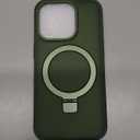 Magnetic for iPhone 13 Case with Ring Stand, [10 FT Drop Protection] [Velvety Touch] Slim Translucent Matte Back Shockproof Phone Case for iPhone 13 6.1'', Midnight Green