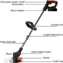 Cordless Weed Wacker Battery Powered with 2 Li-Ion Battery Electric Weed Wacker and 16 Cutting Blades for Trimmer Lawn Yard Garden Bush Trimming & Pruning