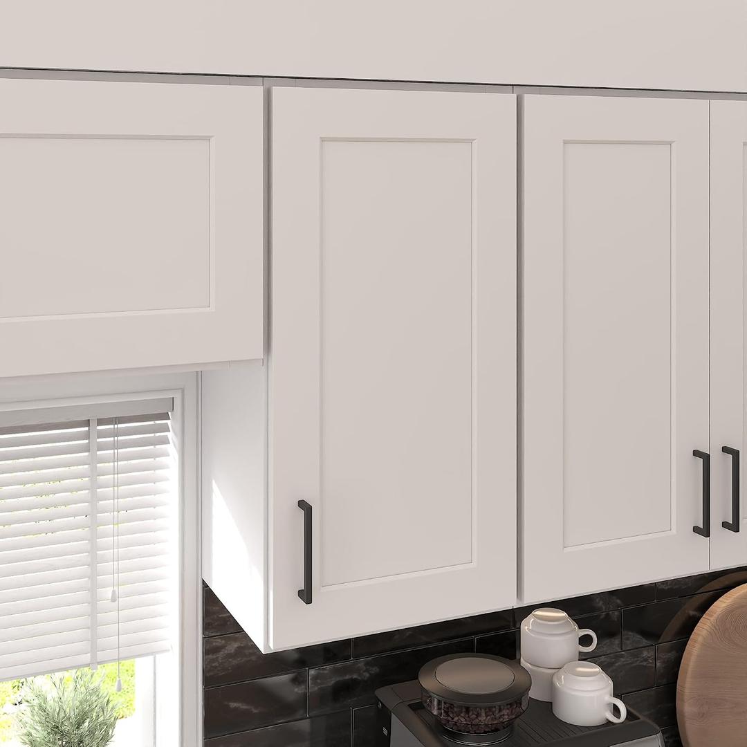 Furinno Shaker 3-Tier Wall Kitchen Cabinet, 1-Door, White, 30"H