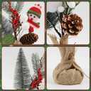 winemana 6 Pcs Small Christmas Tree Table Decorations Indoor, Mini Artificial Trees Plants with Pine Cones Santa Snowman for Tabletop Centerpiece Office Home Kitchen Xmas Holiday Decor