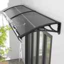 Awning for Door Entrance 60x180cm/24x71in Window Canopy Exterior with Plastic Steel Bracket UV Rain&Snow Protection, Durable Polycarbonate Canopy for Entrance,Balcony Grey