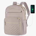 VANKEAN 15.6 Inch Laptop Backpack for Women Work Bag Fashion with USB Port, Waterproof Stylish Travel Bags Casual Daypacks for College, Business, Light Dusty Pink