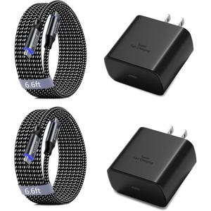 iPhone 17 Pro Max Charger Fast Charging, 2 Pack 45W USB C Super Fast Charger Block &6.6FT Long Type C Charger Cable Cord for iPhone 17/Air/16/16 Plus/16 Pro/16 Pro Max/15/15 Pro/15 Pro Max, iPad Pro