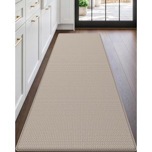 DEXI Kitchen Floor Mats Cushioned Anti Fatigue, 23x59 Standing Runner Rug | Beige Waterproof, Soft Comfort, Memory Foam Antifatigue Padded Mats for Desk Office, Sink, Laundry