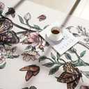 Rugcomf Runners for Kitchen Runner Rug Non Slip 2'x10' Long Washable Rugs with Rubber Backing Soft Floral Butterfly Carpet Runner for Kitchen Laundry Bedroom Bathroom, Beige