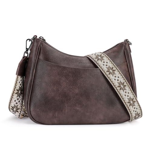 APHISON Crossbody Bags for Women Trendy, Leather Crossbody purse with Adjustable Strap, Women's Crossbody Shoulder Handbags