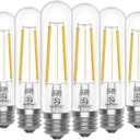 Energetic Dimmable E26 Edison Bulb, AC120V Soft White 2700K Light Bulb, 5W Equal 60W 600LM Tubular T10 LED Light Bulbs for Rustic Pendant, Chandeliers, Wall Sconces, Pack of 6