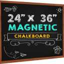 24x36 Magnetic Chalkboard  Large Rustic Wall Blackboard with Wood Frame  Hanging Framed Chalk Board for Home Kitchen Office Wedding Menu Sign  Includes Magnets  Non-Porous Surface