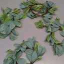 Waydress 4 Pieces Candle Rings Artificial Eucalyptus Leaves Wreaths Small Boho Wreaths Rings Pillar Candle Holder for Wedding Home Door Tabletop Decoration (Cute Leaf Style)