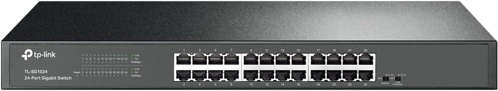 TP-Link TL-SG1024 | 24 Port Gigabit Ethernet Switch | Plug and Play | Sturdy Metal w/Shielded Ports | Rackmount | Fanless | 3 Year Manufacturer  Unmanaged, Black