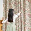 Jinchan Nursery Curtains 95% Blackout 90 Inch Long, Pink Floral Curtains for Girls Room, Farmhouse Country Drapes for Living Room, Room Darkening Window Treatments Grommet Top Set 2 Panels