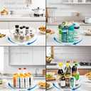 4 Pack Lazy Susan 11.5" Inch Turntable Organizer Organization Storage Container Bins Spice Rack Cabinet Rotating Condiment for Pantry Countertop Kitchen Vanity Bathroom Jewelry Holder Clear