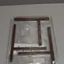 Airpark Adjustable Plant Stand Indoor, Metal Mid Century Modern Plants Stands, Stable Plant Holder Indoor Outdoor Corner, Fit 8 9 10 11 12 inch Pots,Brown Wood-Grain (Pot & Plant Not Included)