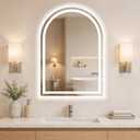 Arched LED Bathroom Mirrors with Lights 24"x30" LED Mirror for Bathroom,Led Vanity Mirror, Anti-Fog,LED Mirrors with Light, Anti-Fog, Dimmable, 3 Color, Shatterproof, Touch Sensor