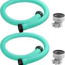 Jadive 2 Pcs Upgrade 1.5" x 59" Pool Hose for Above Ground Pools Pool Pump Replacement Kit Pump Filter Accessories with 2 Type B Hose Adapters(Teal)