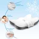 2 x Cervical Neck Pillow with 2 Heights (5.31/3.54 in), Queen Size Bed Pillow with Cooling Pillowcase, Contoured Memory Foam Pillow for Side, Back & Stomach Sleepers, Ergonomic Pillow for Neck Pain Relief
