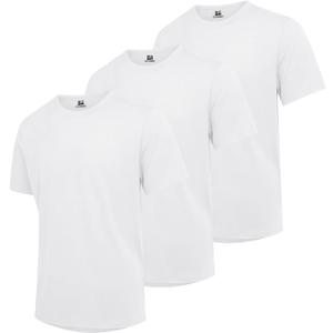 Mens T-Shirts Multi Pack Crewneck Cotton Tee Short Sleeve Classic Pullover Basic Summer Tops (White, S)