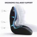 Pain Relief Ergonomic Seat Cushion with Lumbar Support, Memory Foam, L-Shaped, for Office Chair, Car Seat, Gaming Chair (Grey), Large